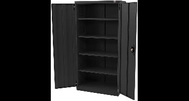 Profi Gereedschapskast met 4 planken zwart