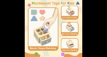 Speelgoed - Permanente houten opbergdoos met lades, sensorisch speelgoed, vormsorteerders, educatief speelgoed voor het sorteren van kleuren