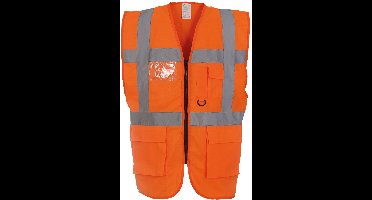 Veiligheidshesje met rits oranje XL