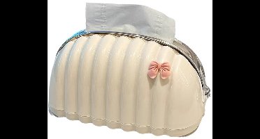 Oneay Comfortabele tissuebox voor thuis, schelpvormige tissuebox met deksel, tissuebox voor de woonkamer