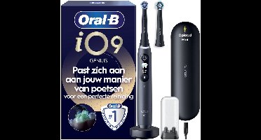 Oral-B iO 9N Elektrische Tandenborstel - Zwart - inclusief Oplaadreisetui en Opzetborstelhouder en extra Opzetborstel