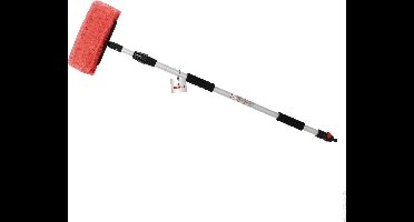 Core® Zonnepanelen Borstel - Telescopische Wasborstel - Autowasborstel voor Caravan, Auto - Rood -‎105cm x 29cm x 13cm