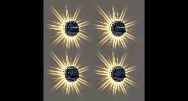 Zonne-energie wandlampen – 6 LED decoratieve tuin & schutting verlichting – IP65 waterdicht – Warm wit