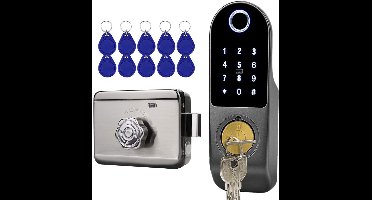 Core® Deurslot Buitendeur - Smartlock - Slim Deurslot Met Vingerdrukherkenning - Codeslot - Zwart - ‎17cm x 6cm x 4cm