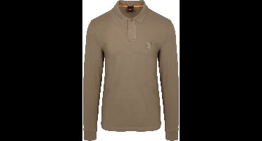 BOSS Passerby Polo Taupe - Maat L - Heren - Longsleeve polo
