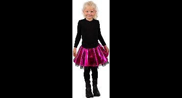 Cirkelrok Metallic Roze - Meisjes - Tule Rok - Disco Rok - Maat 116