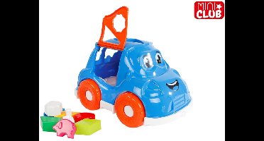 Vormenstoof auto 25,5x17x15,5cm blauw