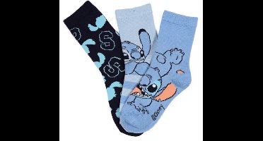 Stitch Sokken Kinderen – 3 Paar – Disney Lilo & Stitch – Maten 27/30 – Katoenmix – Officiële licentie