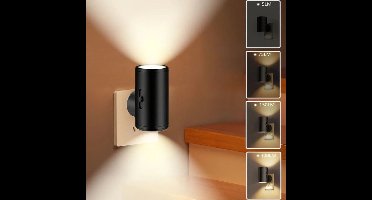 4 Stuks Nachtlampjes Met Dag- En Nachtlichtsensor | Traploos Dimbaar Van 5 Tot 300 Lm Drie Lichtstanden (wit Licht, Warm Wit Licht, Warm Geel Licht) Geschikt Voor Gangen, Trappenhuizen En Slaapkamers Wandmodel Nachtlampje (met Afstandsbediening)