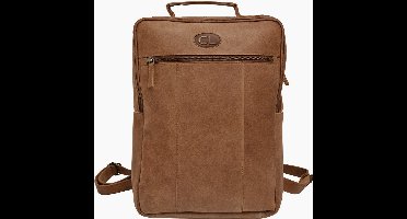 Castillo Falcon Leren Rugtas - Geschikt voor 15,6 inch Laptop - 42x31x8cm - Antique Vintage Stijl - Rugzak met Laptopvak voor Dames & Heren - Cognac