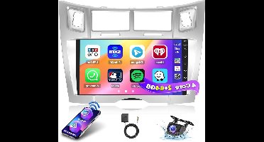 Autoradio Toyota Yaris – Android Autoradio – Multimedia Systeem – 9 Inch Touchscreen – Draadloze CarPlay – Android 13 Systeem – Bluetooth Handsfree – GPS Navigatie