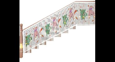 "3 Meter" Kinder Veiligheidsnet voor Trap & Balkon – Nylon Beschermnet – Binnen & Buiten – Duurzaam en Wasbaar – Valbeveiliging voor Baby’s & Peuters