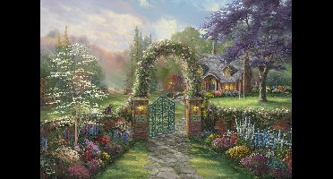 Schmidt legpuzzel Thomas Kinkade kolibri-huisje 1000 stukjes kunst.