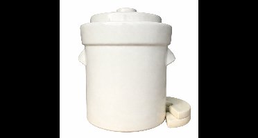 Mini fermentatiepot 2 liter (Creme/Modern) met verzwaringsstenen - Kimchipot