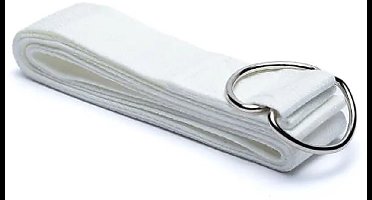 Yoga riem D-ring wit katoen – 183 cm x 4 cm