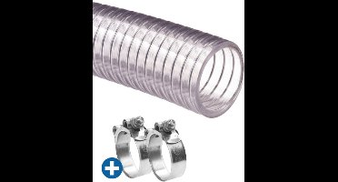 Deltaline Zuigslang - Pompslang - Metal - 32 mm inwendig 1 Mtr lang + 2 Slangklemmen