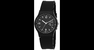 Q&Q VP46J011Y - Horloge - Sport - Analoog - Unisex - Plastic band - Rond - Cijfers - Kunststof - Zwart - Wit - 10 ATM