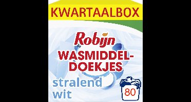 Robijn Wasmiddeldoekjes Stralend Wit - 5 x 16 stuks - Voordeelverpakking