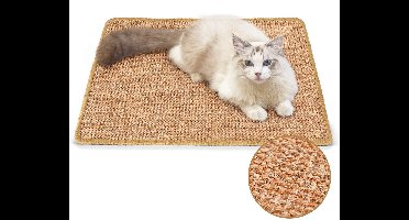 Krabmat 40x60 cm, Stevige En Duurzame Krabmat Van Natuurlijk Sisal, Met Horizontale Vloerkrabmat Met Klittenband, Beschermt Banken En Tapijten, Huisdieraccessoire