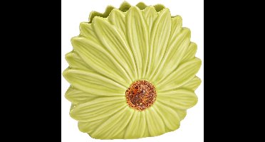 Handgemaakte bloemvormige vaas van keramiek, alleen droogbloemen ! (B/H/D) 17x16x7cm