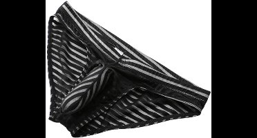 Transparante Spandex Onderbroek - Penisfunctie - Lingerie voor heren - Slip - Zwart