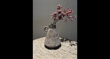 Stenen vaas- handgemaakt- sfeervol- stoer sober- woondecoratie