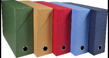 Exacompta 5x Transportdoos Rug 90mm - canvas papier - Geassorteerd - 89520E