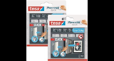 Tesa POWERSTRIPS CLICK - Zelfklevende Klittenband - 4 Paren - Maat L