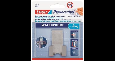 Tesa scheermes houder RVS - Badkamer benodigdheden/accessoires - Verwijderbare haken - Opplak houder scheermes