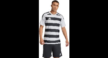 adidas T-shirt Heren Hooped 26 Jersey Grijs-Zwart - Maat S