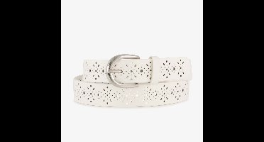 Dames riem met perforaties en studs beige - Maat 85