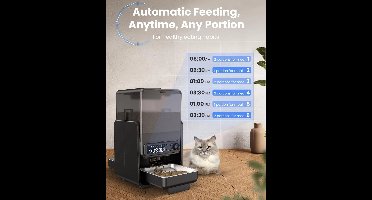 Zolara Automatische voerdispenser voor huisdieren - Voerautomaat - Kattenvoerbak - WiFi - Katten voer automaat kat - Zwart