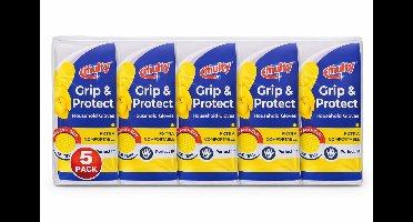 Multy Grip & Protect Huishoudhandschoenen M – 5 Pack – Extra Comfort – Anti-Slip – Geel – Perfecte Pasvorm
