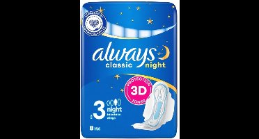 Always Classic Night - Clean Feel Protection - 1 x 8 stuks