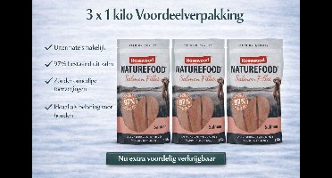 Rosewood - Hondensnack - Naturefood Filet Zalm - 3x 1 kg Voordeelverpakking