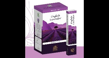 Himalayaanse Engelse lavendel wierookstokjes 12 x 15 g - Agarbatti geurstokjes voor meditatie, yoga, gebed, ontspanning en kamergeur | Ayurvedische wierook met kajal stickers