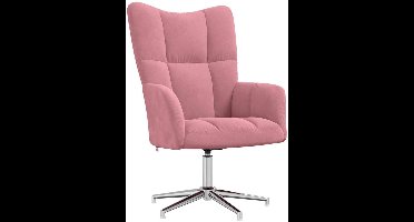 vidaXL - Relaxstoel - fluweel - roze