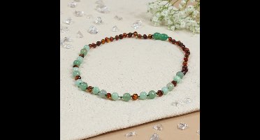 Baby Natura - Barnsteen ketting - Kind - Cognac - 36 cm