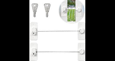 Twee kindveilige sloten, geschikt voor kasten en ramen, boren is niet nodig, geschikt voor ramen, koelkasten, kasten, lades, wasmachines, kledingkasten, enz.