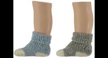 Apollo - 4-Pack - Noorse Babysokjes - Wol Percentage - 2-Pack - Heren / Dames - blauw - 19-22 - 164355001