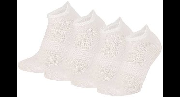 Apollo - 8-Pack - Bamboe Sneakersokken - Hiel Lipje - Antibacterieel - Heren / Dames - wit - 31-34 - 131473001