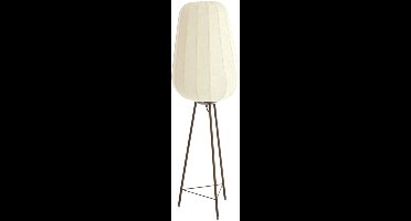 Light & Living - vloerlamp - BIBURY - bruin wit - hout textiel - driepoot-lamp - E27 - 1897888