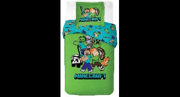 Minecraft Classic Crew Dekbedovertrek 140 x 200 cm - Katoen (70 x 90 cm)