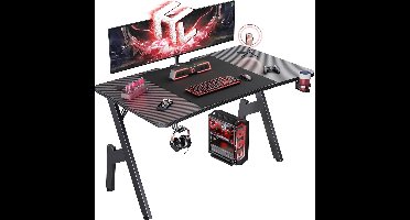 Groot Gaming Bureau 120 cm Breed met Koolstofvezel Oppervlak - PC Werkstation Thuiswerkplek