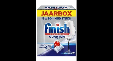 Finish Powerball - Quantum All in 1 - Voordeelverpakking - Vaatwastabletten - Stralende Glans - 450 Tabletten
