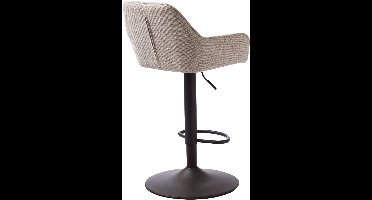 Giga Living Barkruk Nolan - Draaibaar Zandkleur/Zwart - Metaal & Stof - Set van 2