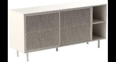 Dressoir Metaal Greige - Schuifdeuren - 45x160x75cm - Veep - Giga Living