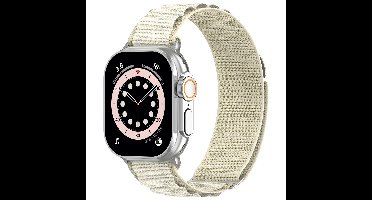 Nylon bandje - Geschikt voor Apple Watch 1, 2, 3, 4, 5, 6, 7, 8, 9, 10, 11, SE, Ultra (2 / 3) - 44/45/46/49 mm - Sterrenlicht