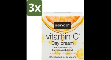 3 x Sence - Vitamine C - Dagcrème - Stralende Huid - 50 ml - Vitamine C Crème - Stralende Huid - Huidveroudering - Collageen - Antioxidant