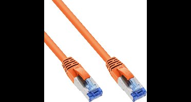 InLine® Patch Cable S/FTP PiMF Cat.6A halogen free 500MHz orange 0.3m